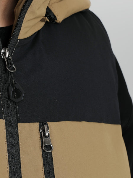 Men'S Winter Warm Sleeveless Padded Vest Casual Hooded Jacket Detachable Thickened Outerwear Vest Contrast Color Design Men Women Couple Same Style Elastic Shrinkage Windproof Warm Cold-Resistant Top Winter New Style