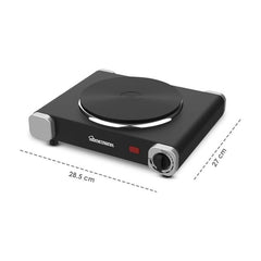 Portable Electric Hot Plate Single Hob, 1500W, Temperature Control, Ring Tabletop Stove for Cooking, Warming, Boiling, Frying – Ideal for Home & Caravan – Black