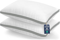 Utopia Bedding Pillows 2 Pack Queen Size, (Navy) Hotel Quality Pillows, Brushed Fabric, Bed Pillow for Back, Stomach or Side Sleepers - 18 X 26 Inch / 45 X 66 Cm