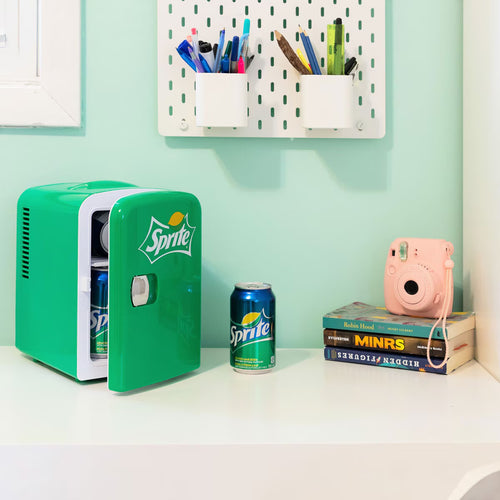 Coca Cola 4L Mini Fridge Sprite 6 Can Portable 12V Cooler / Warmer in Green