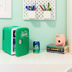 Coca Cola 4L Mini Fridge Sprite 6 Can Portable 12V Cooler / Warmer in Green