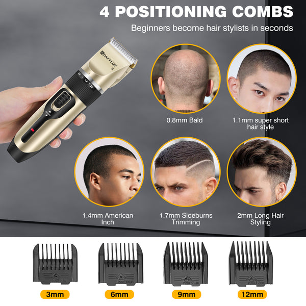 Hair Clippers, 5-Speed Low Noise Portable Dog Clippers for Grooming, Professional Cordless Rechargeable Electric Ceramic Blades, Cordless Electric Haircut Kit with 4 Guide Combs, Hair Trimmer for Men/Dogs/Cats/Pets