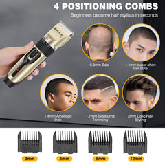 Hair Clippers, 5-Speed Low Noise Portable Dog Clippers for Grooming, Professional Cordless Rechargeable Electric Ceramic Blades, Cordless Electric Haircut Kit with 4 Guide Combs, Hair Trimmer for Men/Dogs/Cats/Pets