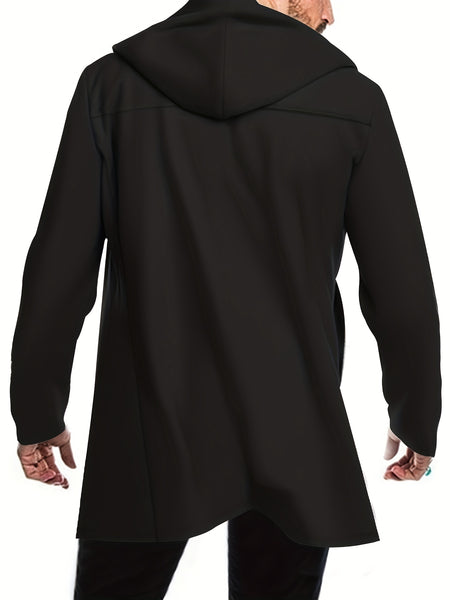 2024 Foreign Trade New Product Men'S Mid-Length Slim Fit Windbreaker Hooded Casual Pure Coat Performance Clothing