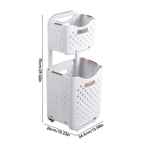Foldable Newspaper and Magazine Holder with Wheels Multi-purpose Living Room Organisational Basket, Laundry Basket with Wheels Trolley-style Laundry Basket, Hard-wearing and Duration-proven, High Load-bearing Capacity
