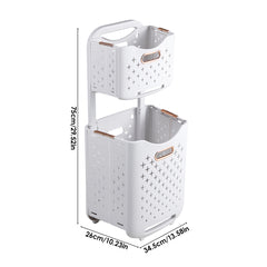 Foldable Newspaper and Magazine Holder with Wheels Multi-purpose Living Room Organisational Basket, Laundry Basket with Wheels Trolley-style Laundry Basket, Hard-wearing and Duration-proven, High Load-bearing Capacity