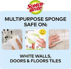 Scotch-Brite Magic Easy Eraser Sponge, Melamine Cleaner, Value Pack of 12 Pads - Removes Stains from Walls, Shoes, Sinks & More without Chemicals, White