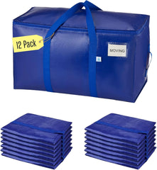 VENO 8 Pack Extra Large Moving Storage Bags with Zips, Heavy-Duty Organizer Tote, Moving Box Alternative, Packing Supply, Clothes Storage Bin, Tag Pocket for Label, Water-Resistant (Clear, 8 Pack)