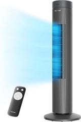 Pelonis 30-Inch Advanced Bladeless Tower Fan with Remote Control, 3 Adjustable Speeds, Ultra-Quiet Cooling, 7-Hour Programmable Timer - Perfect for Home, Office, and Bedroom Comfort