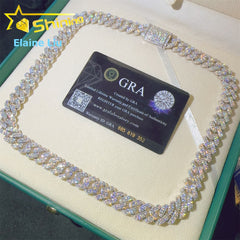 Authentic 925 Silver moissanite Cuban Chain | High-End Streetwear Item, Elegant Style, 18K Gold Plated for Valentine'S Day