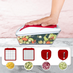 AEX 4-in-1 Manual Vegetable Chopper | Onion Dicer & Slicer | UK Kitchen Gadget | Time-Saving Meal Prep Tool