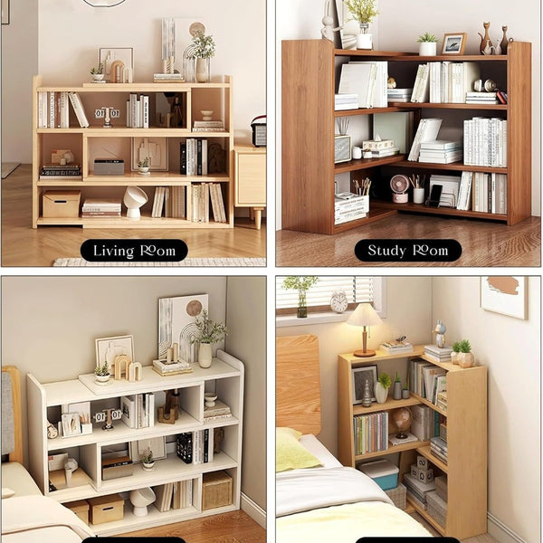 Expandable Desktop Bookcase, Freestanding Multi-layer Bookshelves, Adjustable Width Bookshelf Book Shelf Storage Unit, Multifunctional Storage Rack Book Shelf for Home Office Storage Organization