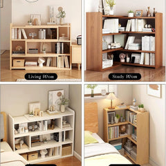 Expandable Desktop Bookcase, Freestanding Multi-layer Bookshelves, Adjustable Width Bookshelf Book Shelf Storage Unit, Multifunctional Storage Rack Book Shelf for Home Office Storage Organization