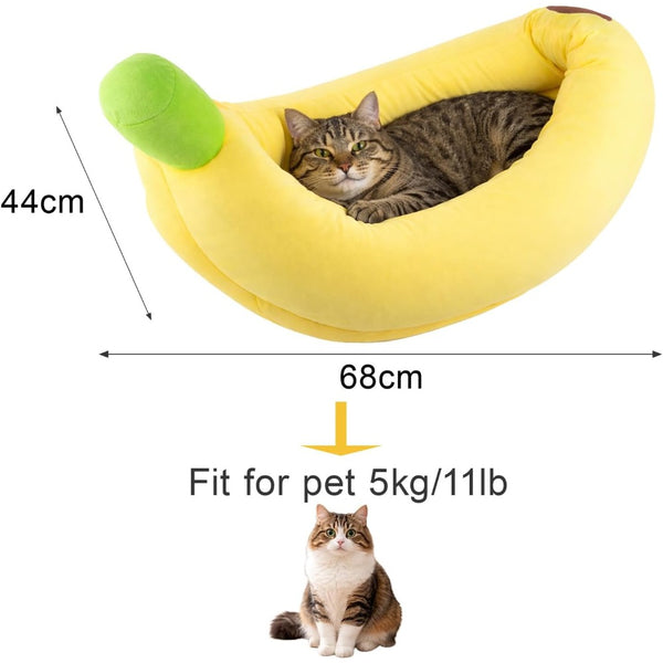 Banana Shaped Pet Nest for Cats And Dogs, Universal Detachable And Washable, Winter Warm Sleeping Pad for Small Dogs And Cats, Comfortable Sleeping Nest S-XL