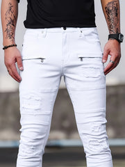 Spring And Autumn Fashion Hong Kong Style Classic Commuter Pants Easy Fashion Casual Daily Slim Fit Jeans Men
