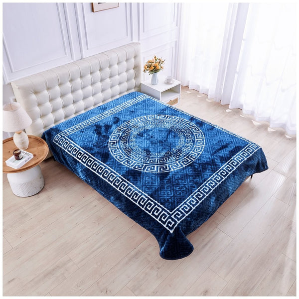4B - Apollo Greek Throws - Greek Key Pattern Throw Blanket – Soft, Lightweight & Decorative Sofa Throw – Elegant Design for Bedroom, Couch & Living Room Decor