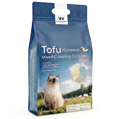 Multi-Buy Discounts, Premium Plant-based Cassava Tofu Mixed Cat Litter (2.3*1 Kg), Deodorizing Cassava Tofu Cat Litter - Clumping, Low Dust, Easy To Clean, Fast Clumping, Odor Control, Non-stick Bottom, Flushable, New Upgraded Formula, Long-lasting