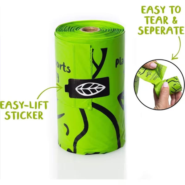 Dog Poop Bags with Handles – 100 Pack unscented Strong Leak-Proof Doggy Waste Bags for Dogs & Cats | Easy Tie Handles Odour Control Pet Waste Bags
