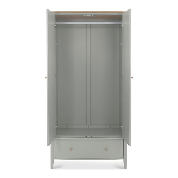 Bentley Designs Whitby Scandi Oak & Grey Double Wardrobe