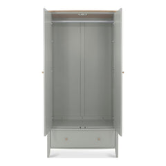 Bentley Designs Whitby Scandi Oak & Grey Double Wardrobe