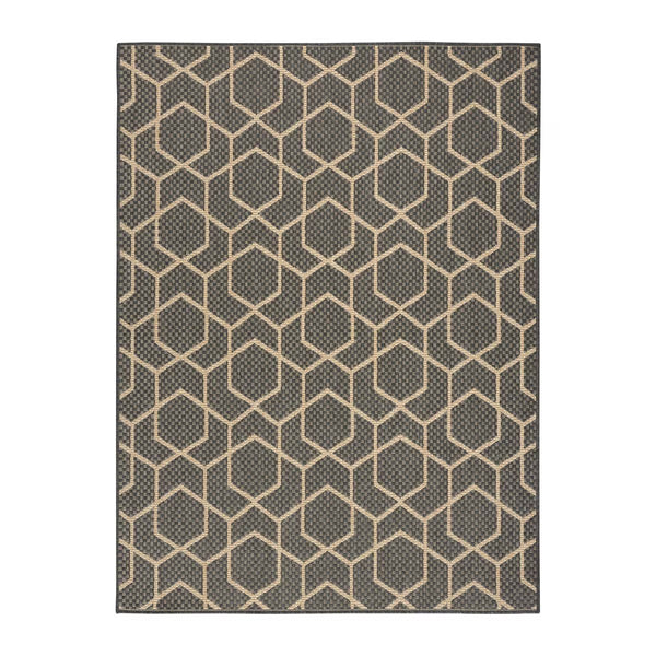 Nourison Horizon Geometric Indoor / Outdoor Rug, 183 X 274 Cm, Charcoal