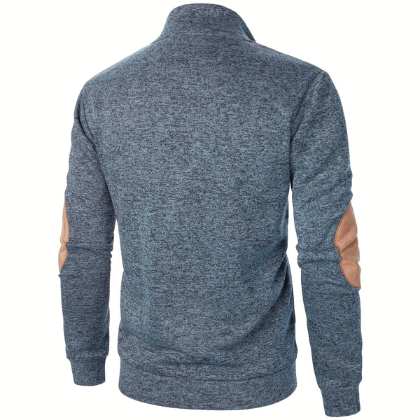 Men'S Long-Sleeve Casual Knit Shirt with a Stand Collar for Autumn And Winter, Suitable for Golf And Camping, Sold in a Set of Three