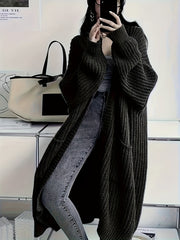Women'S Y2K Cardigan - Long Flowy Open Front Sweater with Pockets, All-Season Layering Piece for Casual & Formal Outfits