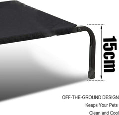 Metal Frame Elevated Dog Bed Portable Raised Pet Cot with Washable Mesh No-Slip Rubber Feet for Indoor & Outdoor Use, Small/Medium/Large to choose