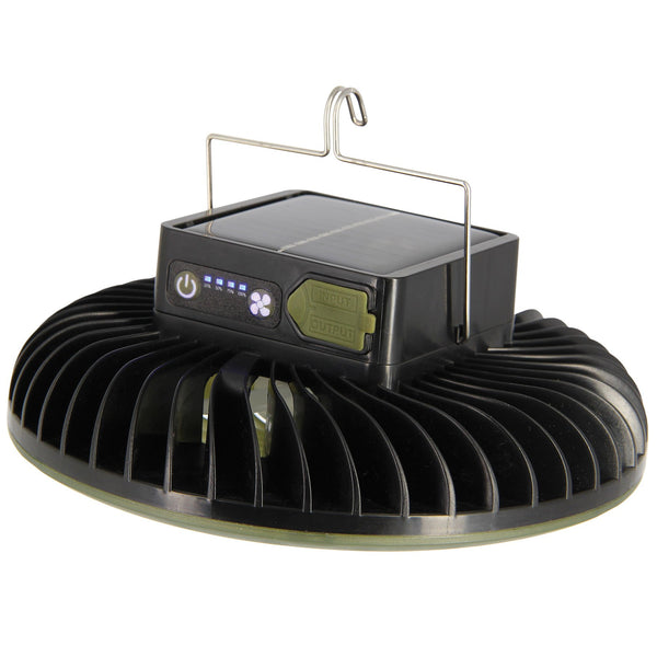 NGT Dynamic Bivvy Fan with LED Light & Powerbank | USB Rechargeable 3600mAh 3-Speed Fan + 54-LED Dual Brightness - Carp Fishing Camping Essential