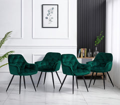 Contemporary Upholstered Velvet Dining Chairs Featuring Armrests, Suitable for Kitchens, Leisure Lounges, Living Rooms, Bedrooms, And Reception Areas
