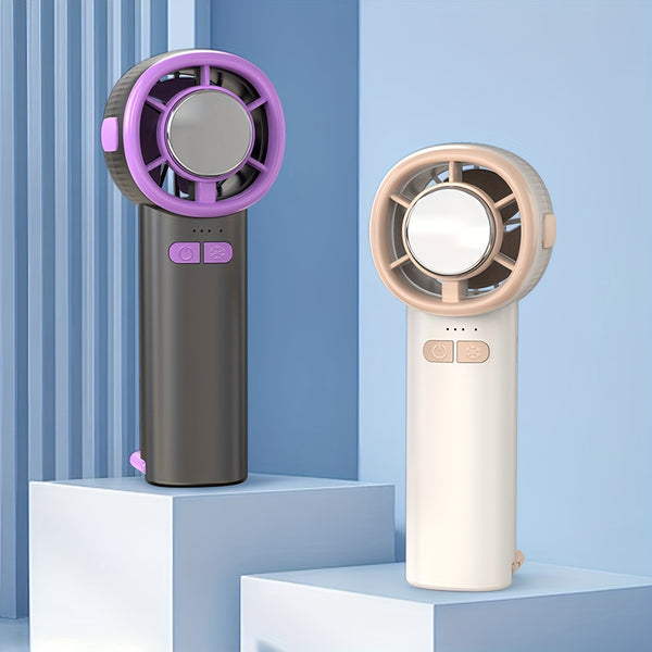 Cooling High-Speed Handheld Fan, Folding Turbo Mini Fan With 2000mAh Battery Capacity, Superconducting Ice Porcelain Cooling Technology - LED Display, Portable And Powerful For Personal, USB Rechargeable