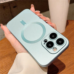 Luxury For Wireless Charging Case For IPhone 16 15 11 13 12 14 Pro Max Plus Magnetic Phone Cases Lens Protector Matte Cover