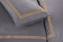 Embroided Baratta Stitch Duvet Cover Set with Matching Pillowcases - Ultra-soft Brushed Microfibre – Chic & Modern Design – Easy Care & Machine Washable