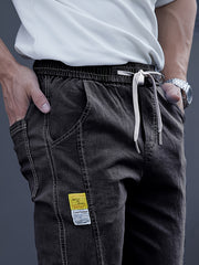 New Men's Washed Jeans for Spring and Autumn, Fashionable Ankle Pants, Comfortable Casual Trousers