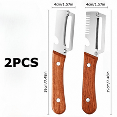 2pcs Heavy-duty Stainless Steel Peeler and Slicer Set, Featuring a Bottle Opener and Straight Blade Design. Suitable for Sugar Cane, Fruits, and Vegetables. A Versatile and Durable Peeling Tool and Vegetable Slicer, Ideal for Parties and Picnics