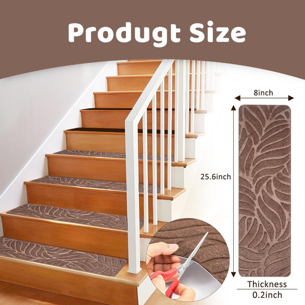 15pcs Set of 65X20Cm Anti Slip Stair Step Pad, Bottom Anti Slip, Detachable And Washable Step Pad, Suitable for Household Use