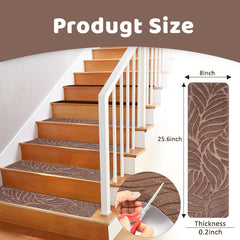 15pcs Set of 65X20Cm Anti Slip Stair Step Pad, Bottom Anti Slip, Detachable And Washable Step Pad, Suitable for Household Use