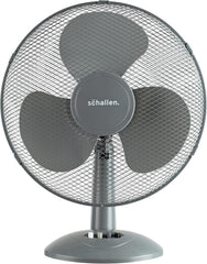 Schallen 16 Inch Electric Desk Fan Oscillating Table Fan 3 Speed Quiet Cooling Fan Adjustable Head Worktop Office Home Bedroom Air Circulator Fan Modern Design Portable Electric Desk Fan White Black or Grey UK Plug Summer Cooling Fan