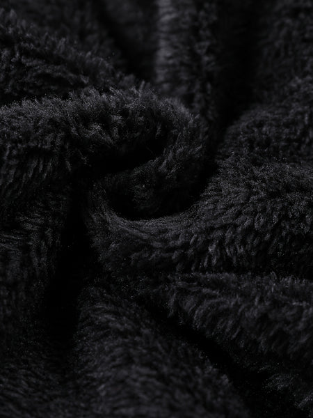 Winter Plush Jacket Thick Warm Jacket Hooded Jacket Casual Outdoor Jacket Solid Color Zipper with Plush Thickening