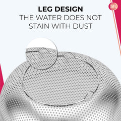 STL Steel Colander with Double Handles 16.5cm, Micro-Perforated for Draining Pasta, Rice, Fruits, Vegetables, Dishwasher Safe Kitchen Strainer, Metal Food Filter, Easy to Clean and Durable