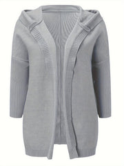 Oversized Hooded Cardigan for Winter And Autumn, Long-Sleeve Casual Sweater, Women'S Clothing