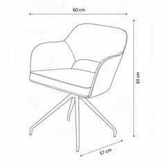AKANTE Chicago Blue Swivel Dining Chair, 2 Pack