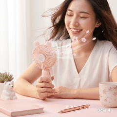 USB-C Rechargeable Fan detachable ears with LED Light & One-Button Control – Quiet, Portable, and Easy to Use