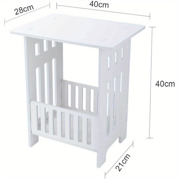 Small Side Table Side End Coffee Table Beside lamp Stand Nightstand Storage Shelf for Living Room Bedroom Bathroom Office Hallway White