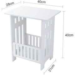 Small Side Table Side End Coffee Table Beside lamp Stand Nightstand Storage Shelf for Living Room Bedroom Bathroom Office Hallway White
