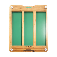Seville Classics Bamboo Cutting Board with 7 Colour Coded Chopping Mats