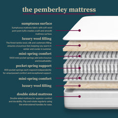 Pocket Spring Bed Company Pemberley Natural 2800 Pocket Mattress in 3 Sizes