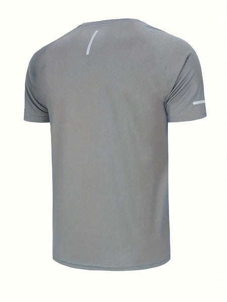 14pcs Printed Design Men's Casual Sportswear Set, Quick-dry Breathable Men's Short-sleeve Round-neck T-shirt and Elastic Waist Shorts with Pockets, Suitable for Spring, Summer, and Autumn Sports Activities and Fitness Workouts