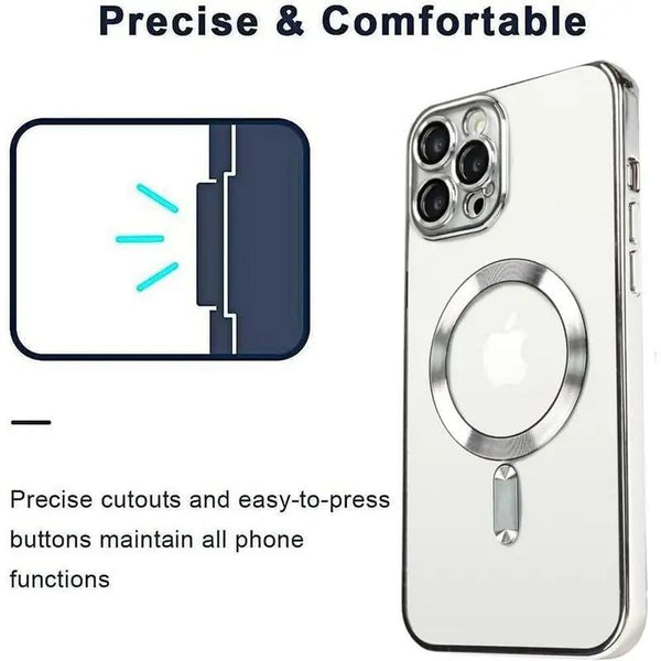 Magnetic Phone Casefor iPhone 12, 12 Pro, 12 Pro Max Titanium Metallic Color Luxury Phone Case Support Wireless Charging with Lens Protector Shockproof Clear Cover