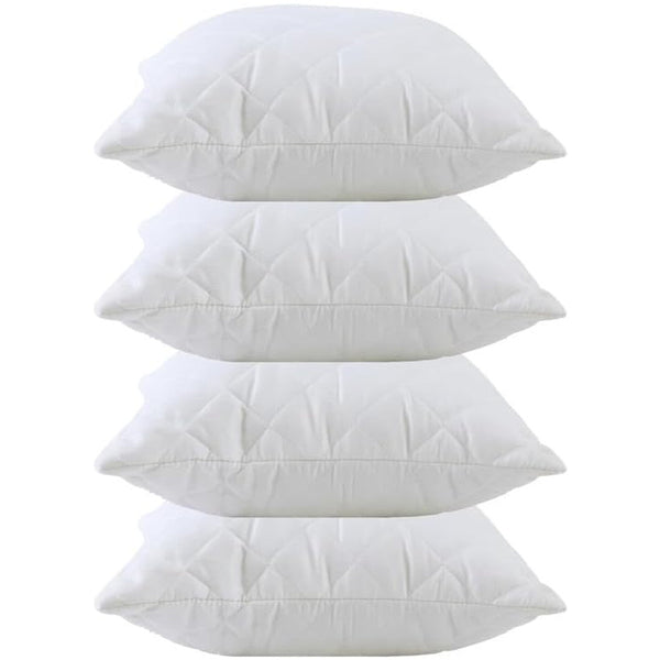 Adam Home 4 Pack Quilted Cushion Inserts Hypoallergenic Fluffy White Cushion Inner, Perfect Hollowfibre for Sofa Cushion Pads